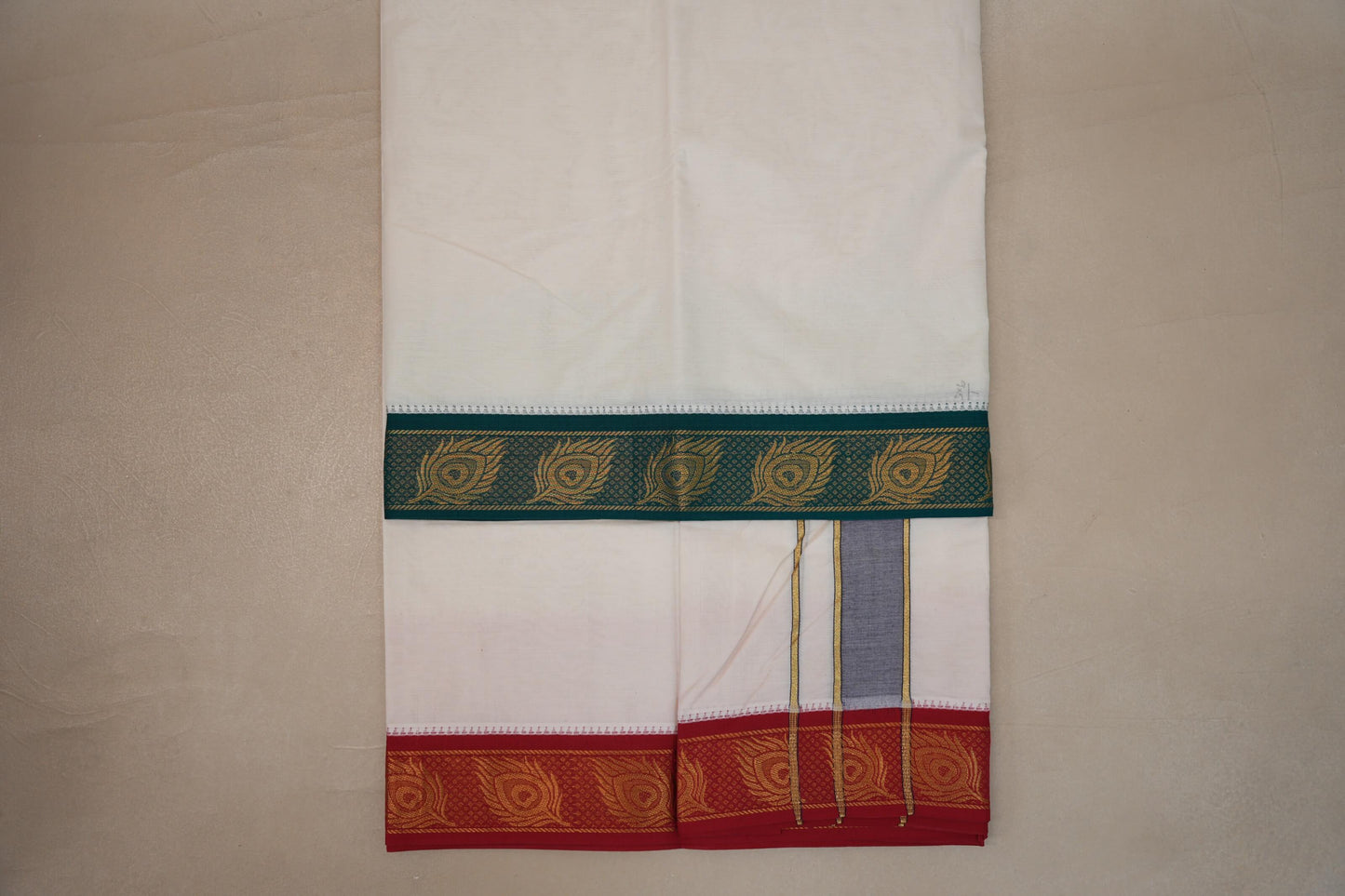 9 Mulam Cotton Muhurtham Dhoti with 5 Mulam Angavastram by Shreenivas Silks PSSR01DH108