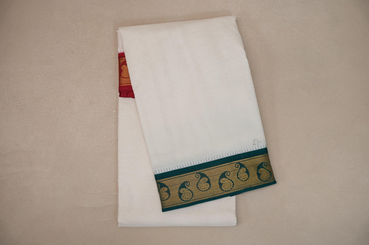 9 Mulam Cotton Muhurtham Dhoti with 5 Mulam Angavastram by Shreenivas Silks PSSR01DH110
