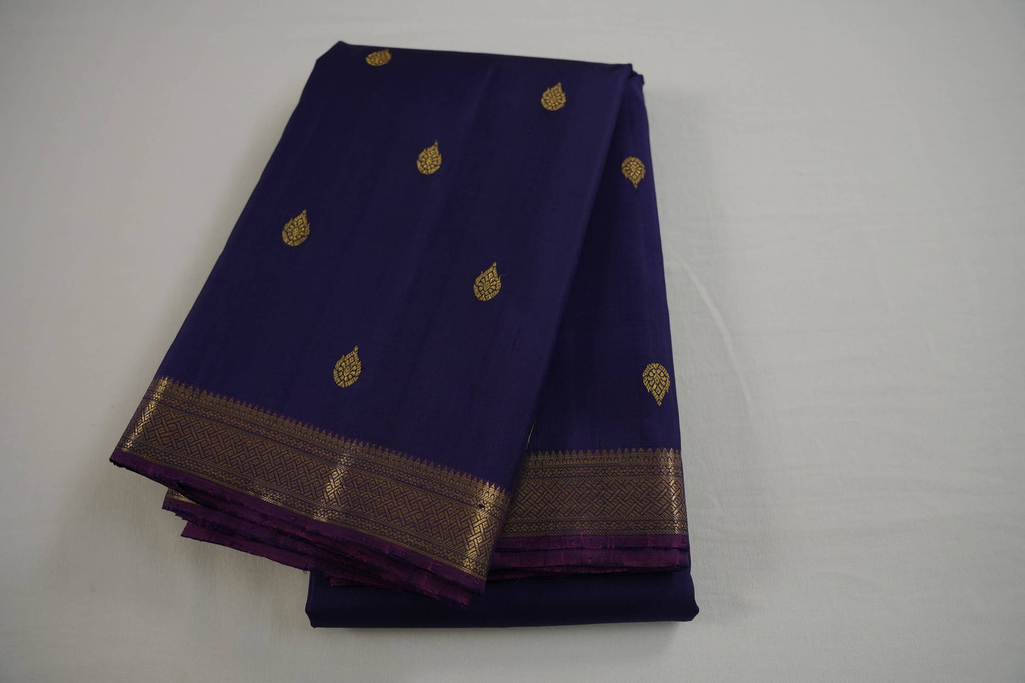Navy blue kanchipuram silk saree