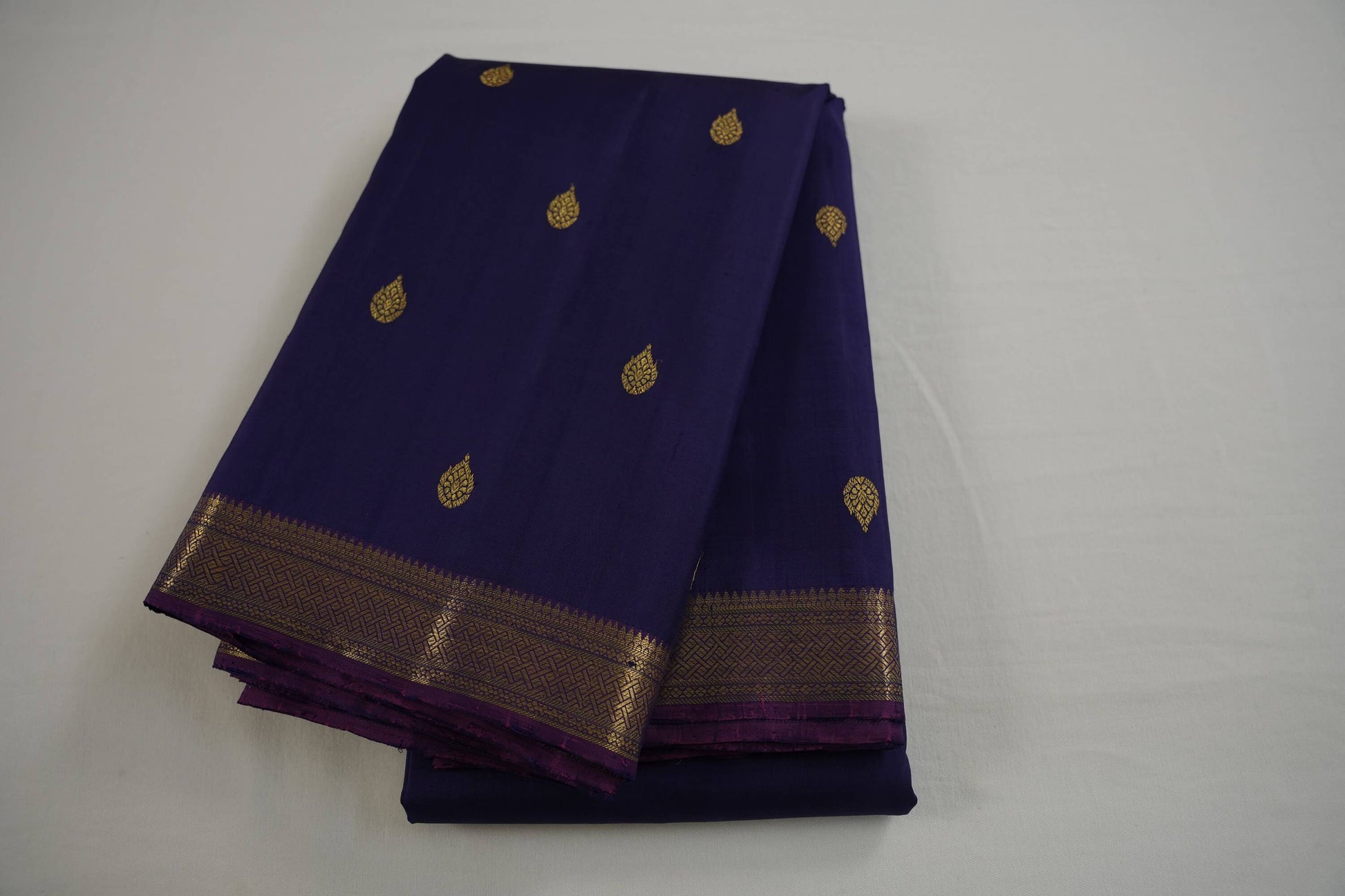 Navy blue kanchipuram silk saree
