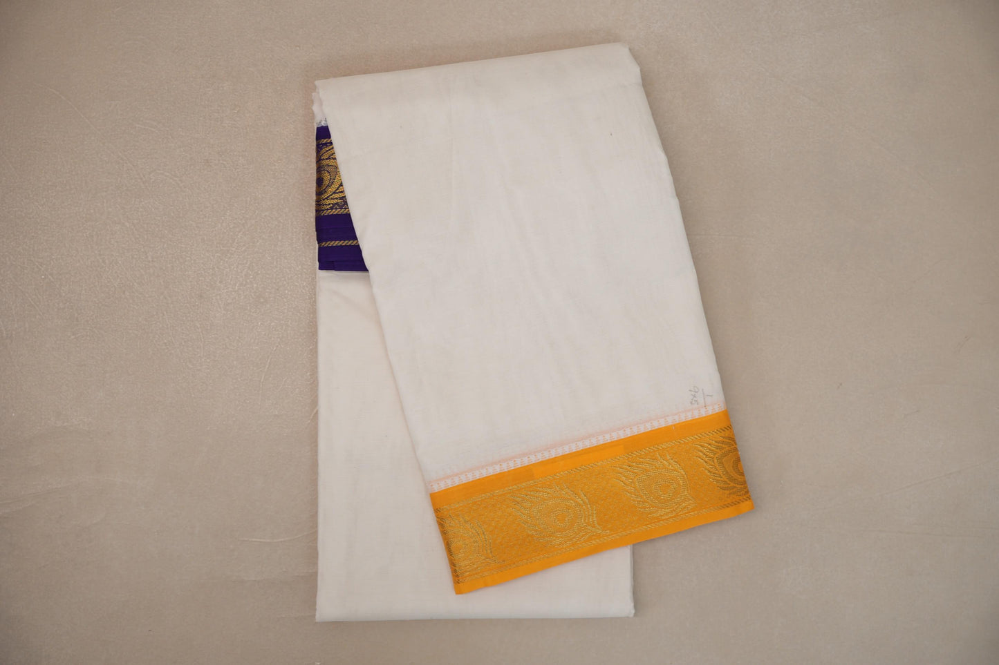 9 Mulam Cotton Muhurtham Dhoti with 5 Mulam Angavastram by Shreenivas Silks PSSR01DH112