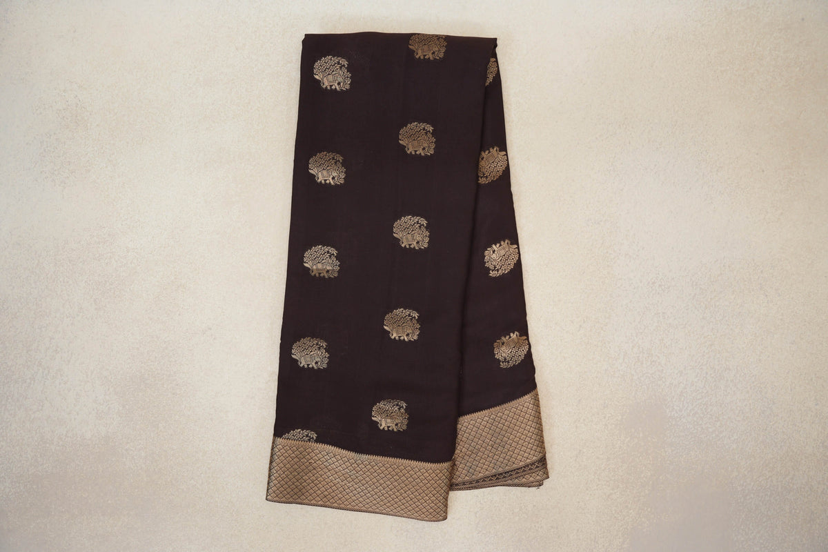 Coffee Bean Brown Mysore Silk Saree online