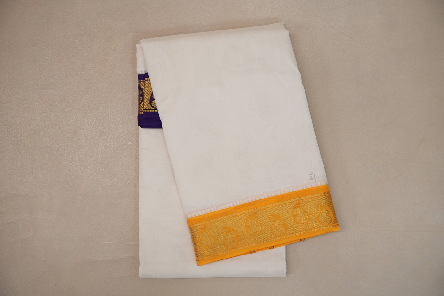 9 Mulam Cotton Muhurtham Dhoti with 5 Mulam Angavastram by Shreenivas Silks PSSR01DH113