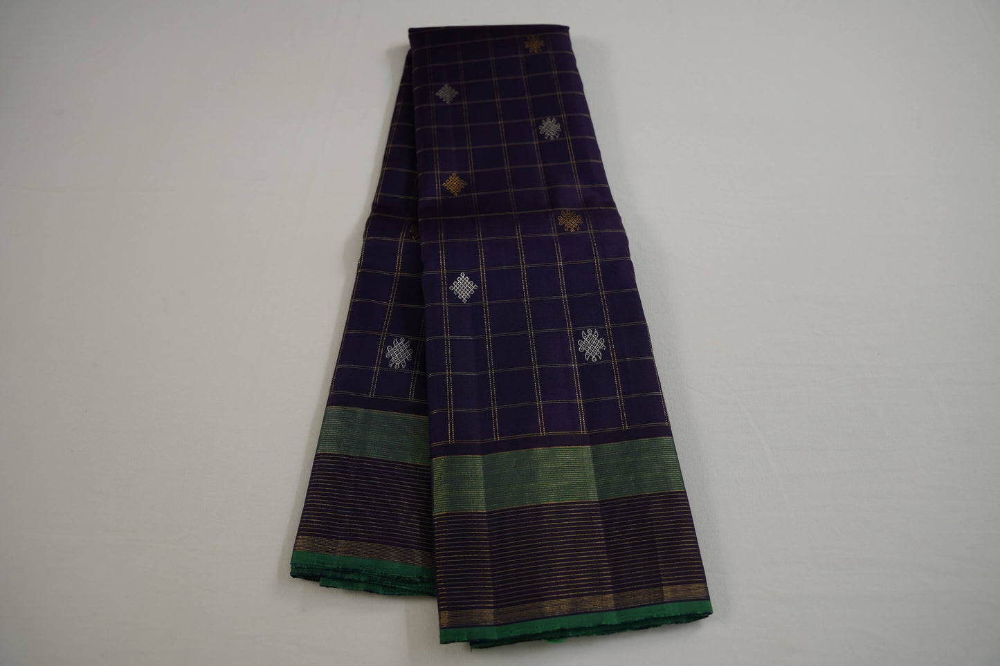 Checked kanchipuram silk saree