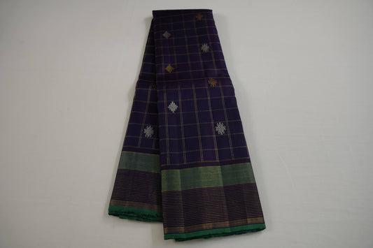 Checked kanchipuram silk saree