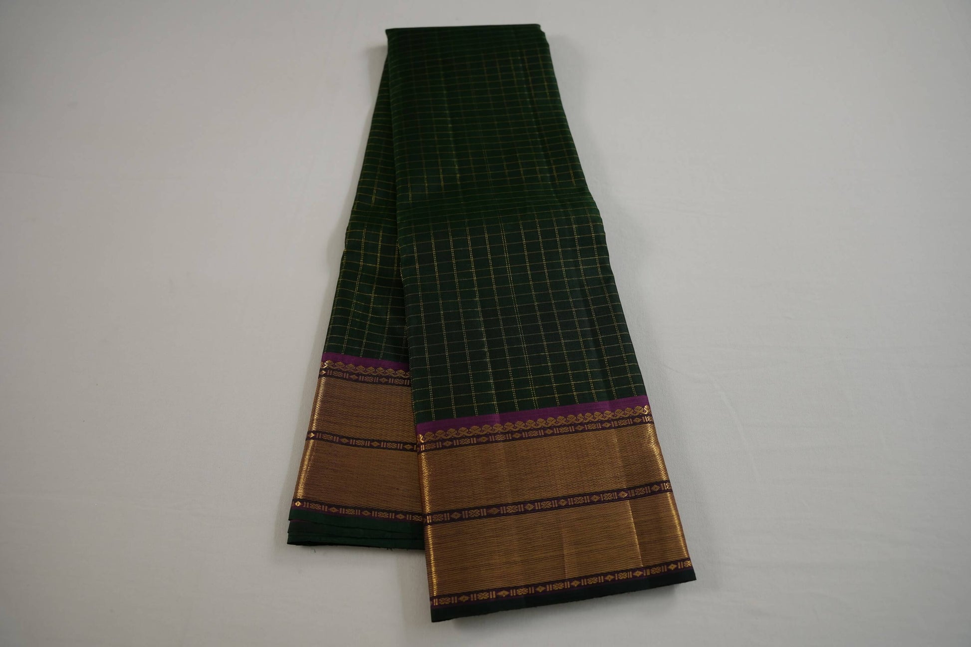 Checked kanchipuram silk saree