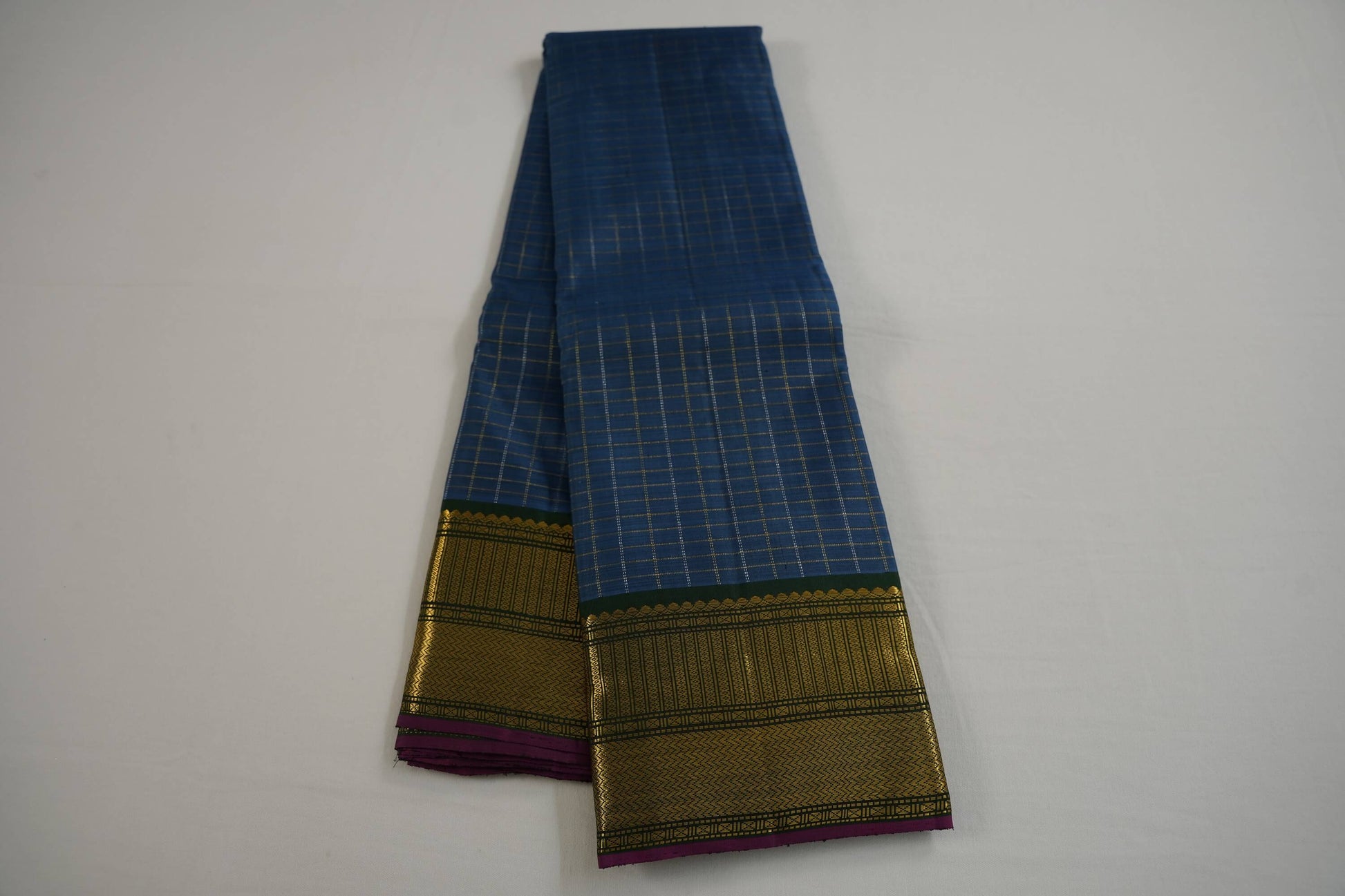 Checked kanchipuram silk saree