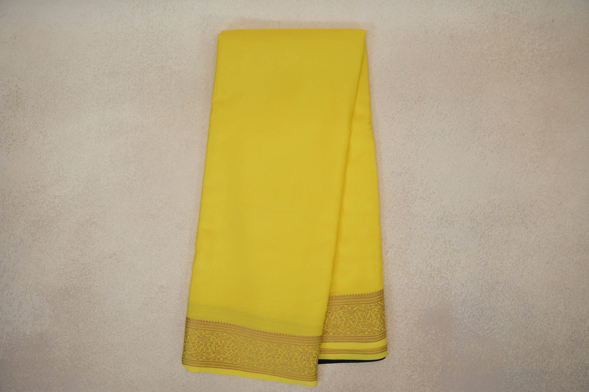 Lemon Yellow Mysore Silk Saree online