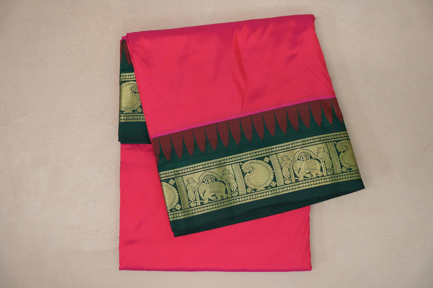 Bright blue Ten Yards Silk saree  folded