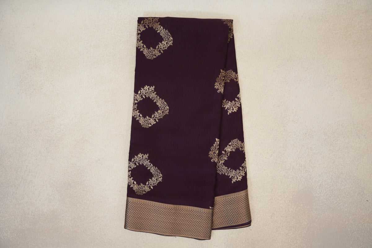 Deep Plum Purple Mysore Silk Saree online