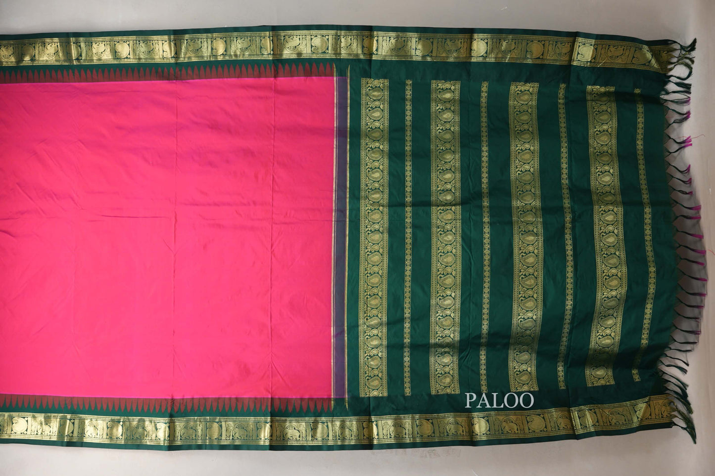Bright blue Ten Yards Silk saree  paloo