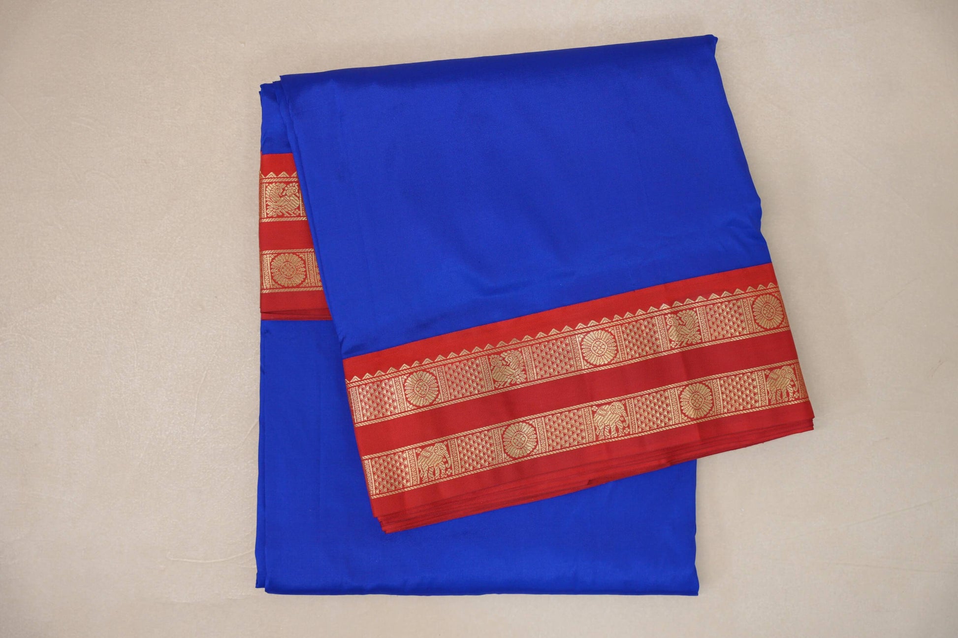 Azure Blue Ten Yards Silk Saree 