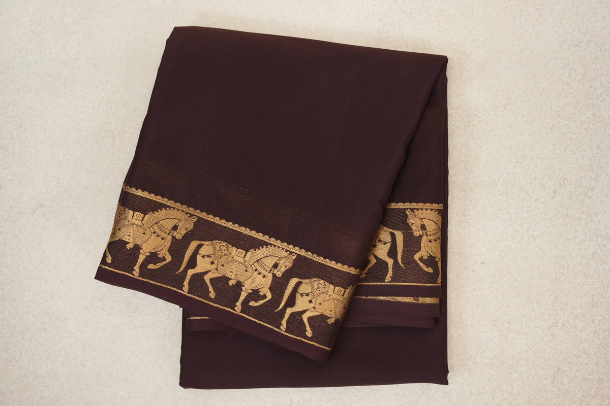 Coffee Bean Brown Mysore Silk Saree by Shreenivas Silks PSSR0110351