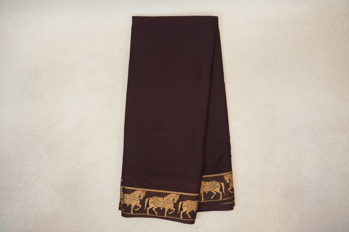Coffee Bean Brown Mysore Silk Saree by Shreenivas Silks PSSR0110351