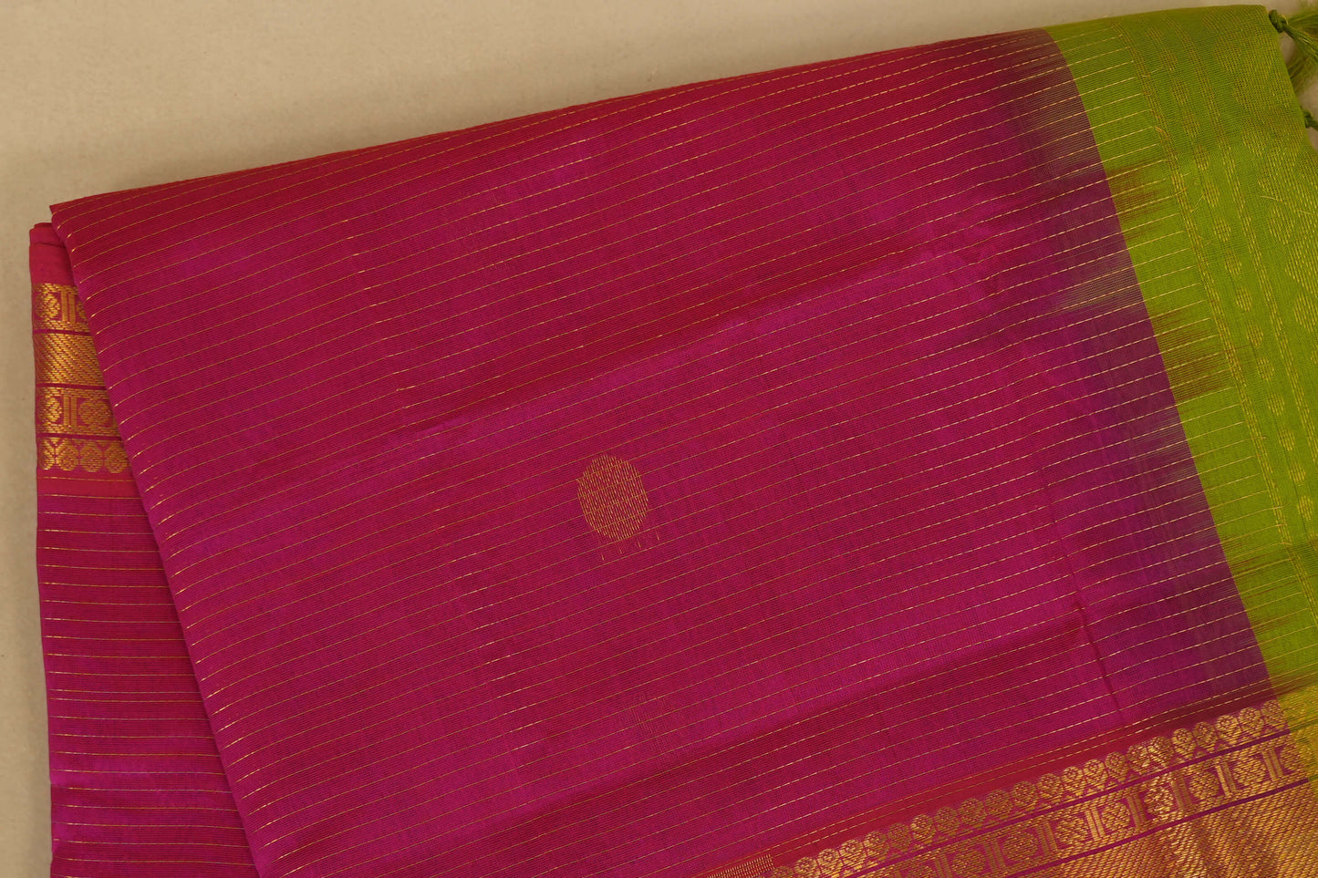 Pink Vaira Oosi Vintage Silk Cotton Saree body