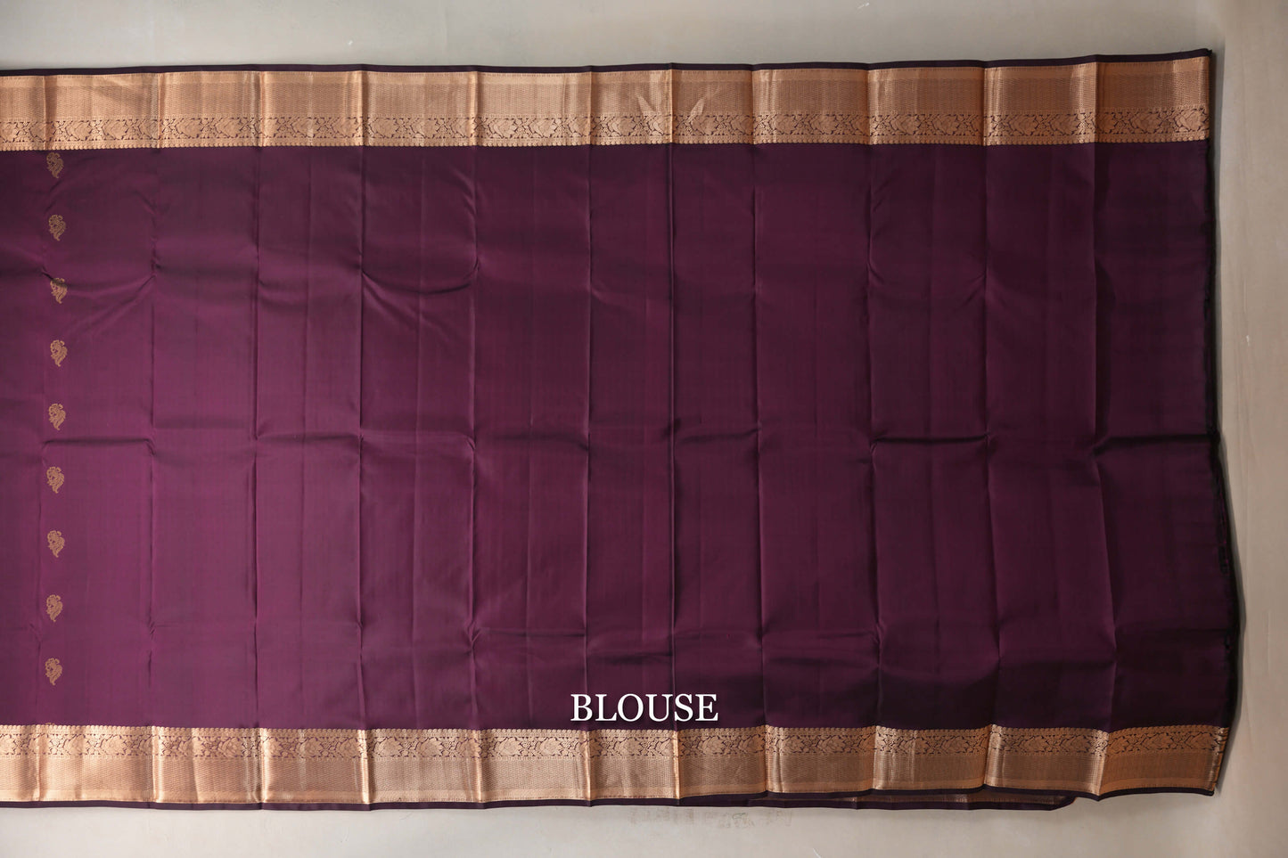 Deep Plum Light Weight Kanjivaram Silk Saree blouse