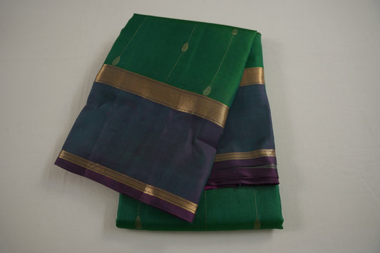 Green light weight kanchipuram silk saree