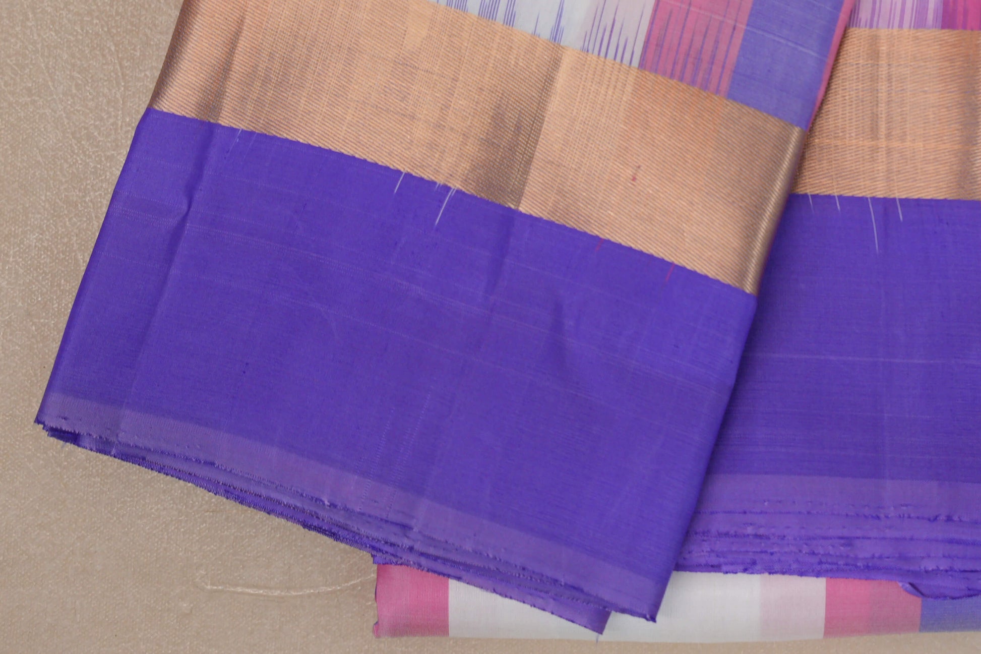 Multi Color Checks Light Weight Kanjivaram Silk Saree border