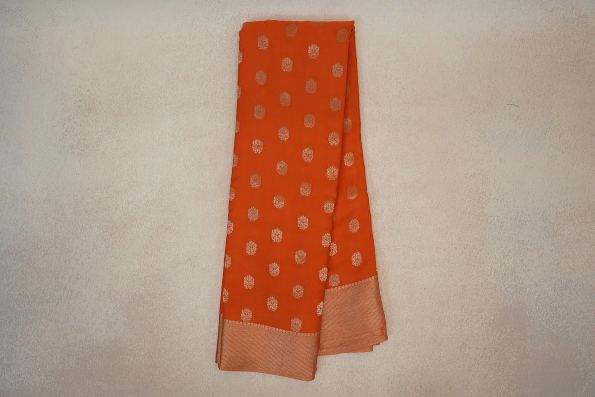 Burnt Orange Mysore Silk Saree by Shreenivas Silks PSSR0110359