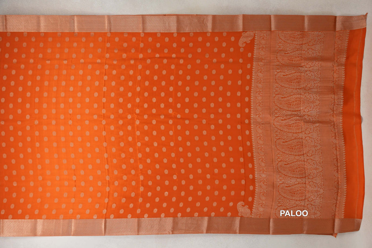 Burnt Orange Mysore Silk Saree by Shreenivas Silks PSSR0110359