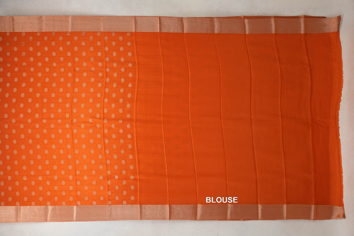 Burnt Orange Mysore Silk Saree by Shreenivas Silks PSSR0110359