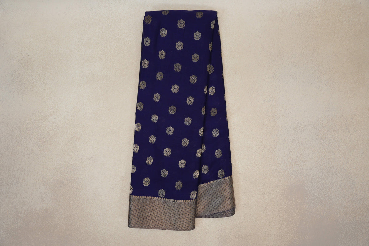 Deep Blue Mysore Silk Saree by Shreenivas Silks PSSR0110360