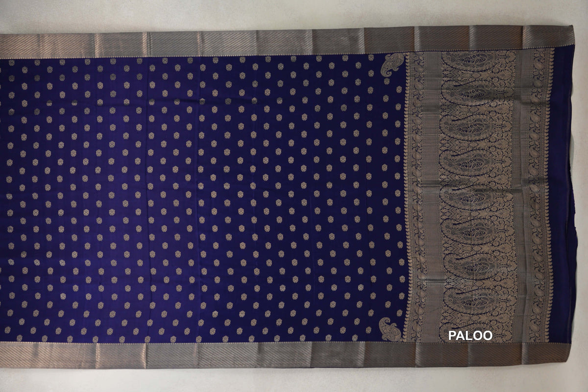 Deep Blue Mysore Silk Saree by Shreenivas Silks PSSR0110360