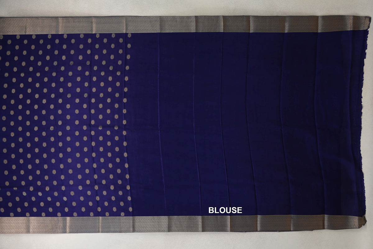 Deep Blue Mysore Silk Saree by Shreenivas Silks PSSR0110360
