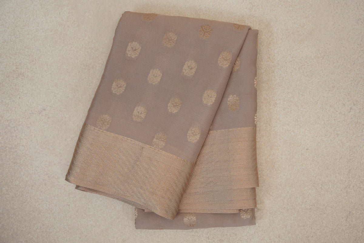 Dark Beige Mysore Silk Saree by Shreenivas Silks PSSR0110361