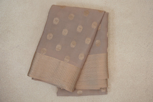 Dark Beige Mysore Silk Saree by Shreenivas Silks