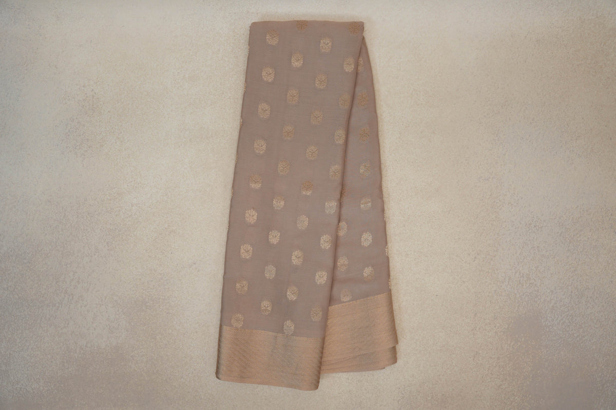 Dark Beige Mysore Silk Saree by Shreenivas Silks PSSR0110361