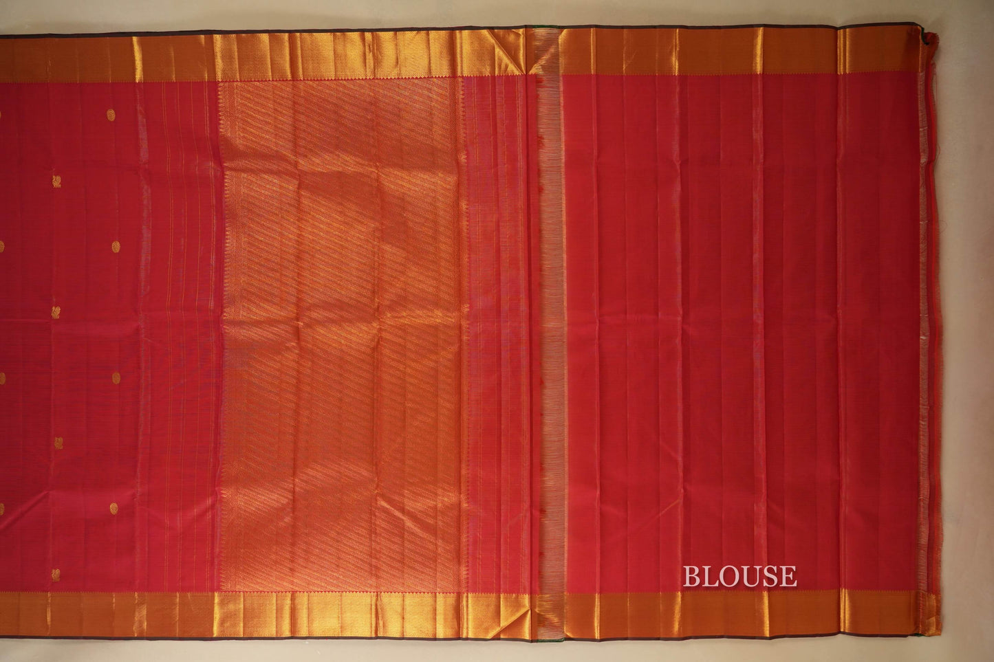 Red Vintage Kanjivaram Silk Saree  Blouse