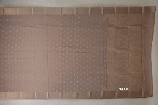 Dark Beige Mysore Silk Saree by Shreenivas Silks paloo