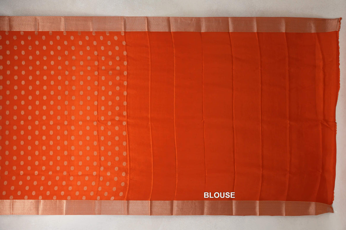 Dark Orange Mysore Silk Saree by Shreenivas Silks PSSR0110363