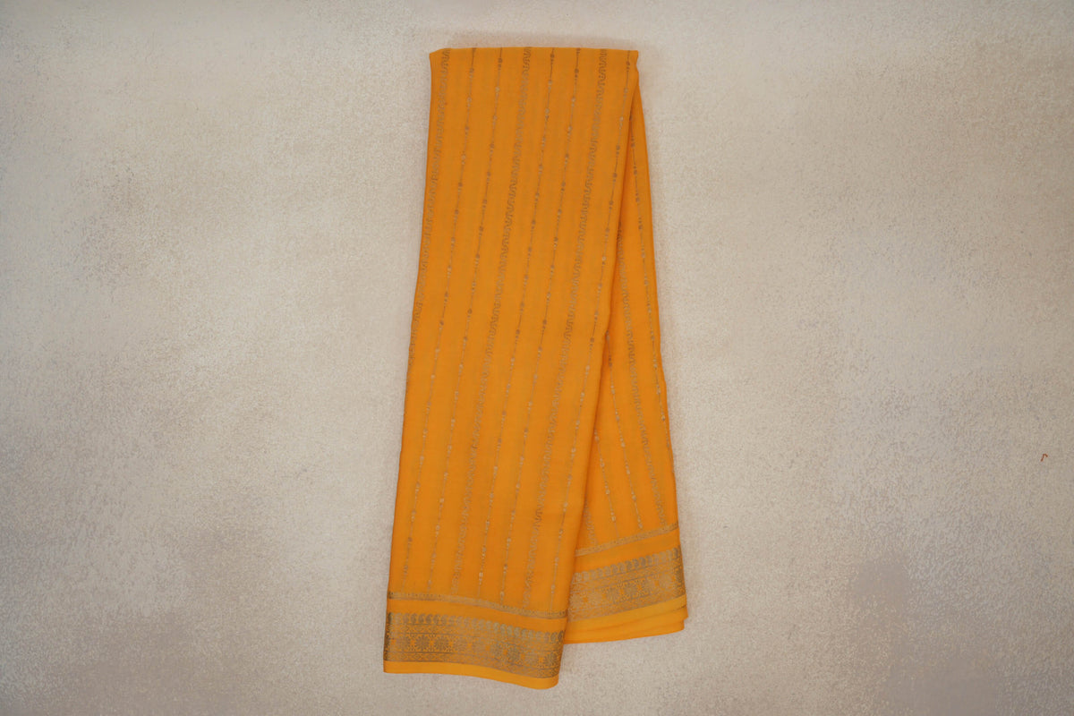 Bright Yellow Mysore Silk Saree by Shreenivas Silks PSSR0110364