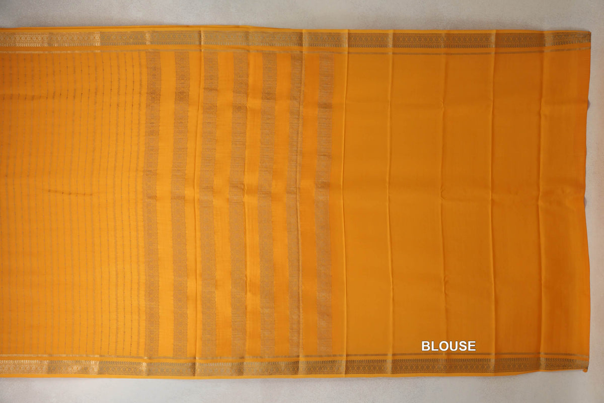 Bright Yellow Mysore Silk Saree by Shreenivas Silks PSSR0110364