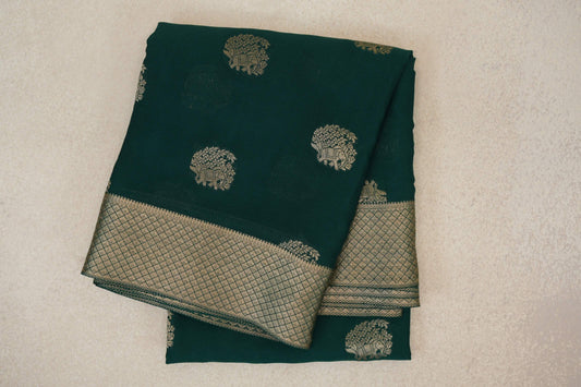 Bottle Green Mysore Silk Saree by Shreenivas Silks