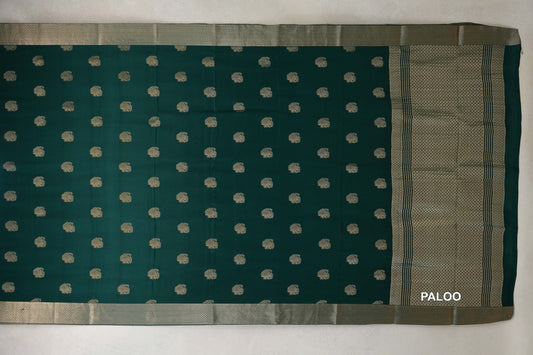 Bottle Green Mysore Silk Saree by Shreenivas Silks paloo