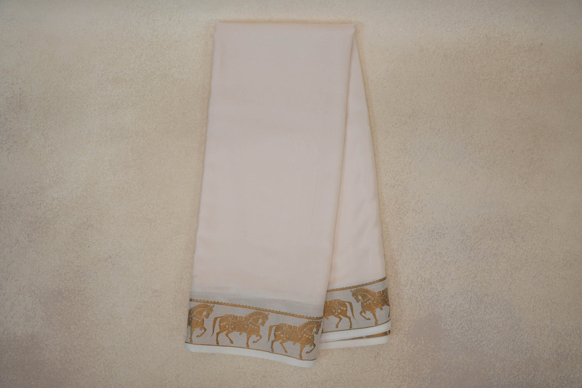Off White Mysore Silk Saree by Shreenivas Silks PSSR0110368
