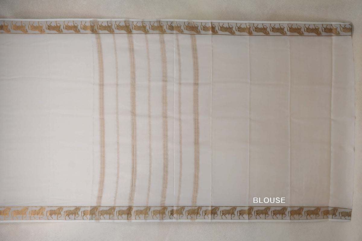 Off White Mysore Silk Saree by Shreenivas Silks PSSR0110368