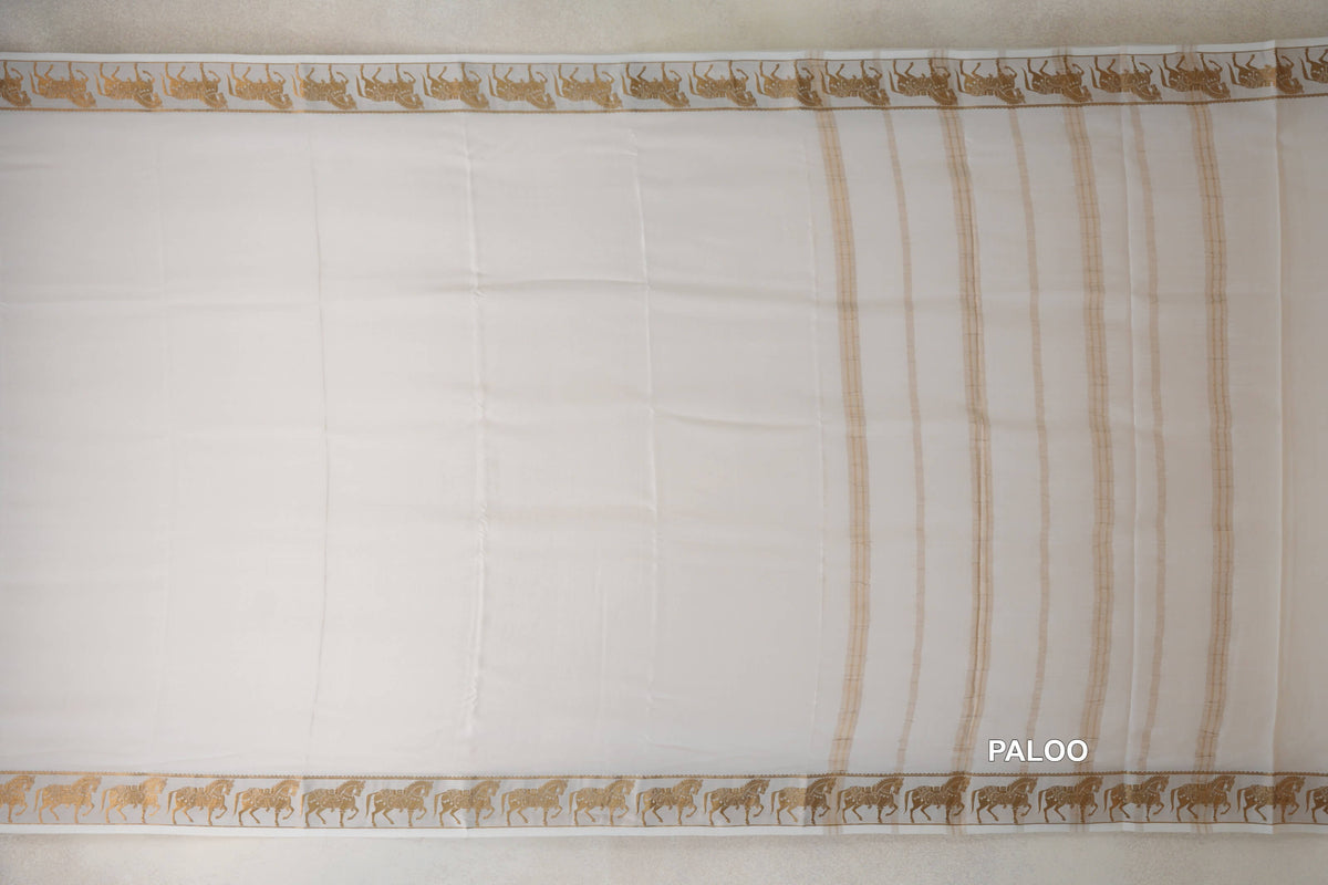 Off White Mysore Silk Saree by Shreenivas Silks PSSR0110368