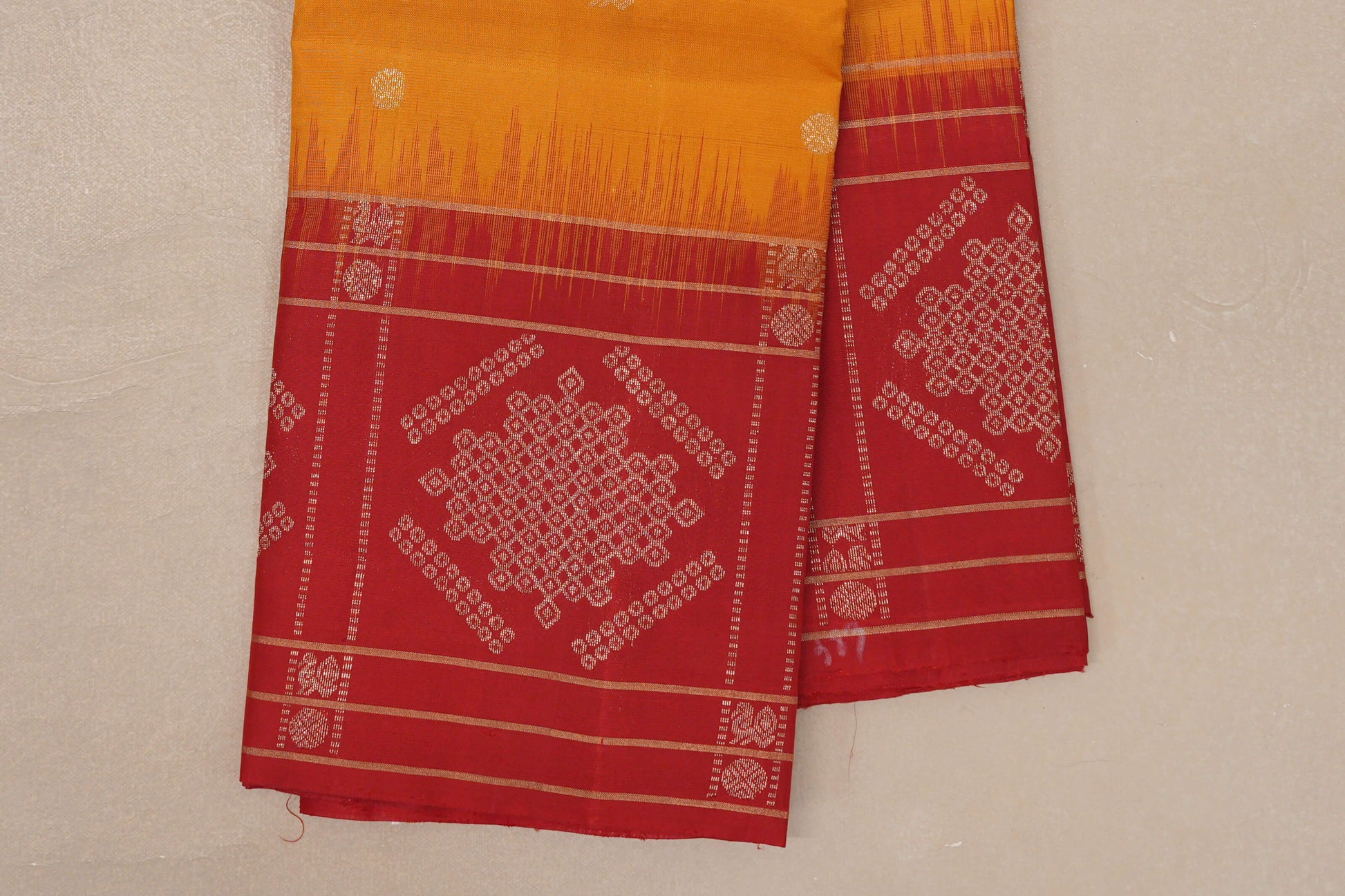 Mango Yellow Light Weight Kanjivaram Silk Saree border