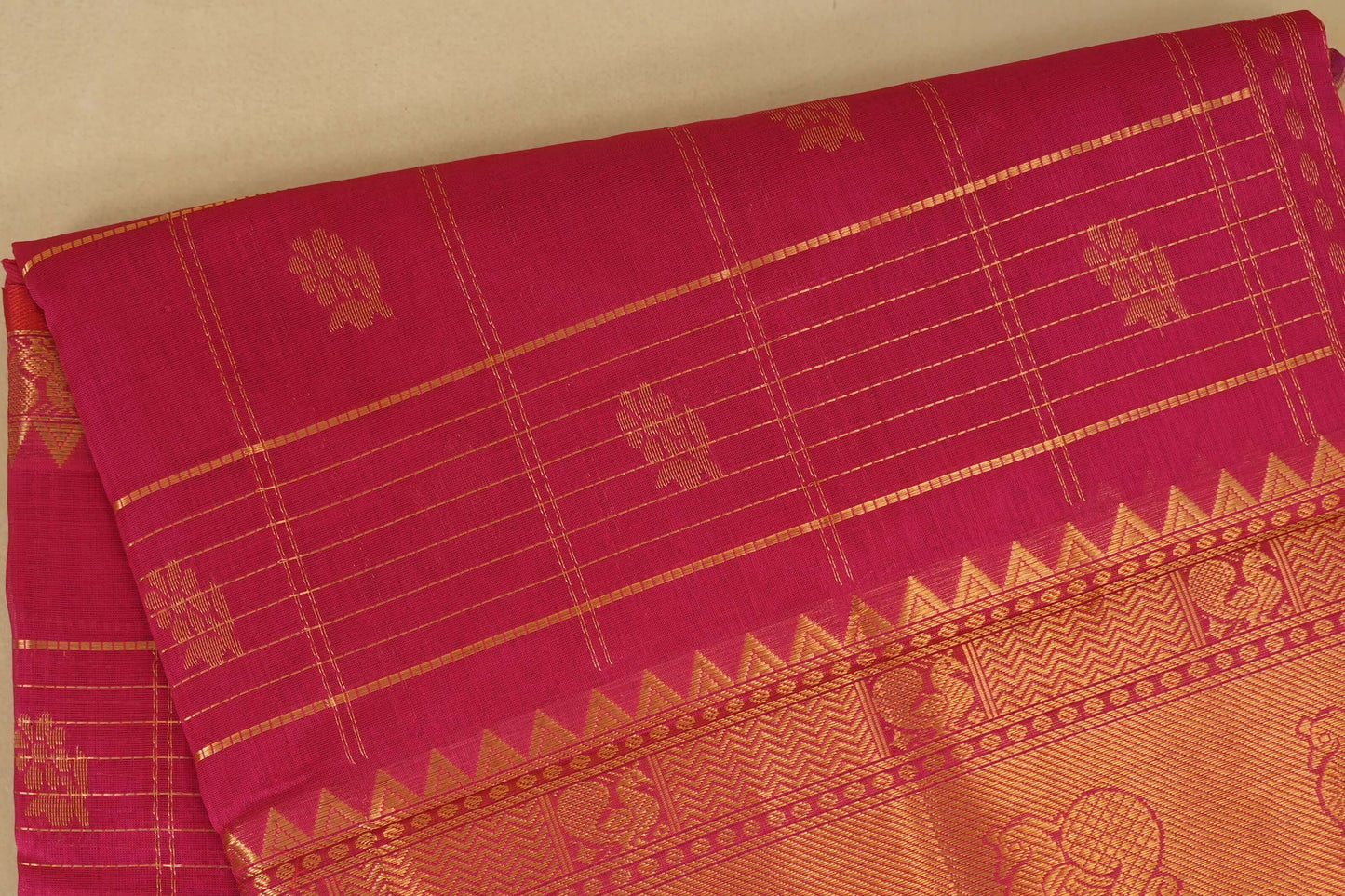 Pink Silk Cotton Saree Body Zoom