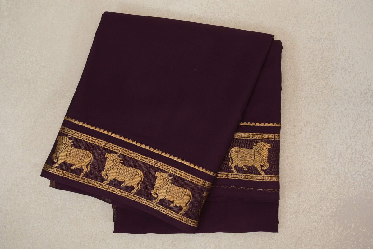 Plum Purple Mysore Silk Saree by Shreenivas Silks PSSR0110370