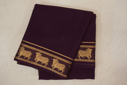 Plum Purple Mysore Silk Saree by Shreenivas Silks 