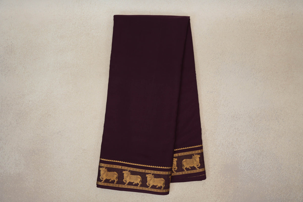 Plum Purple Mysore Silk Saree by Shreenivas Silks PSSR0110370