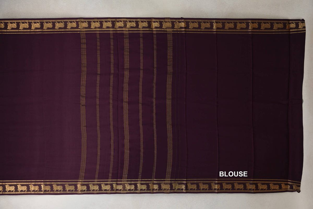 Plum Purple Mysore Silk Saree by Shreenivas Silks PSSR0110370