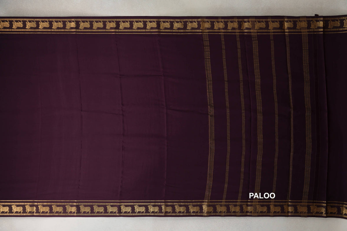 Plum Purple Mysore Silk Saree by Shreenivas Silks PSSR0110370
