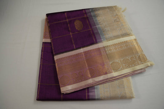 Magenta silk cotton saree