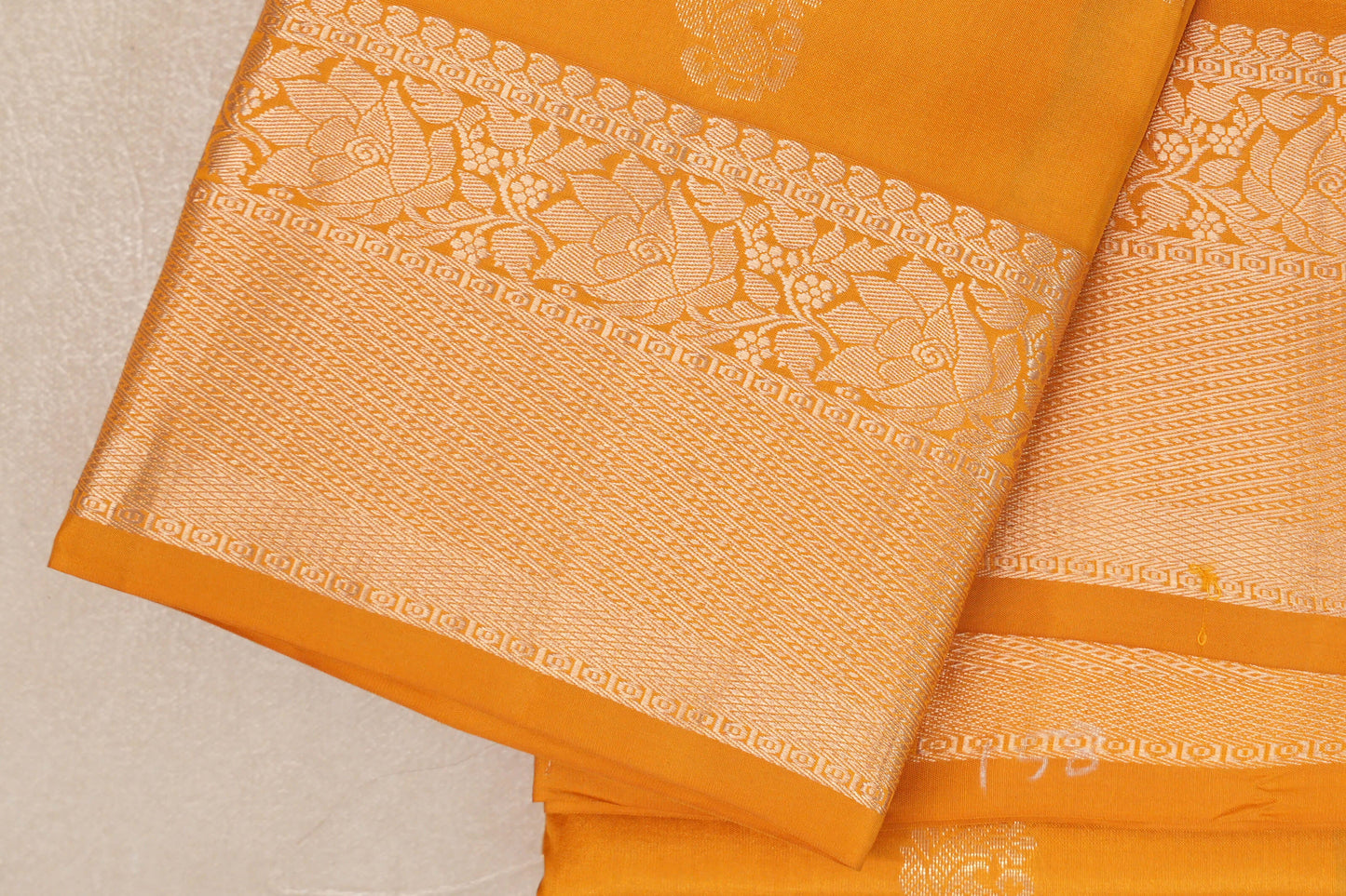 Mango Yellow Light Weight Kanjivaram Silk Saree border